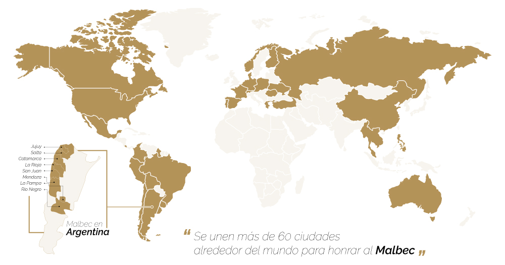 60 ciudades alrededor del mundo para honrar al Malbec